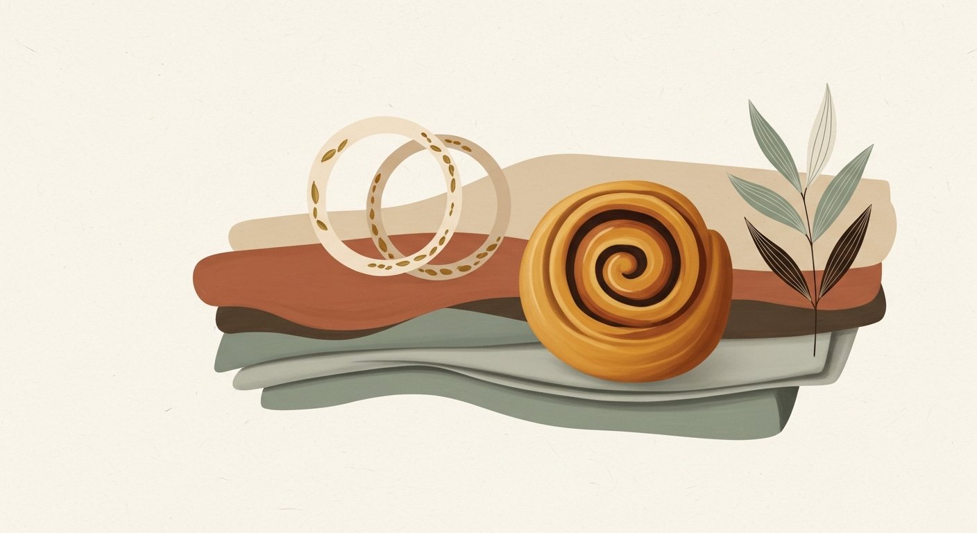 FikaSalon — Scandinavian editorial still-life, birch and terracotta palette
